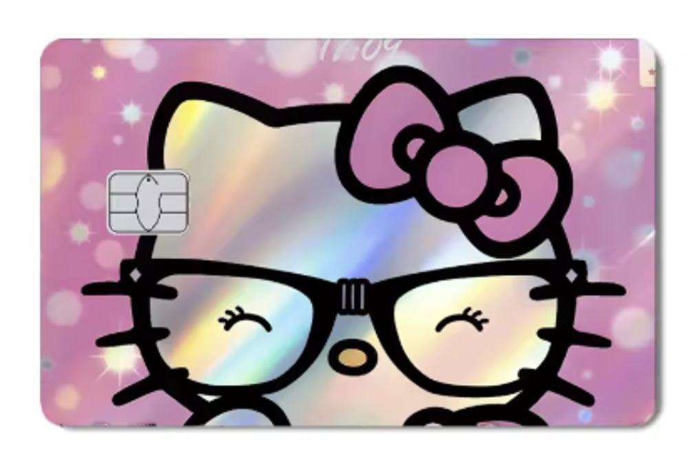 New Magic Shark Hello Kitty with Glasses Credit Card Skin/Sticker, Small Chip